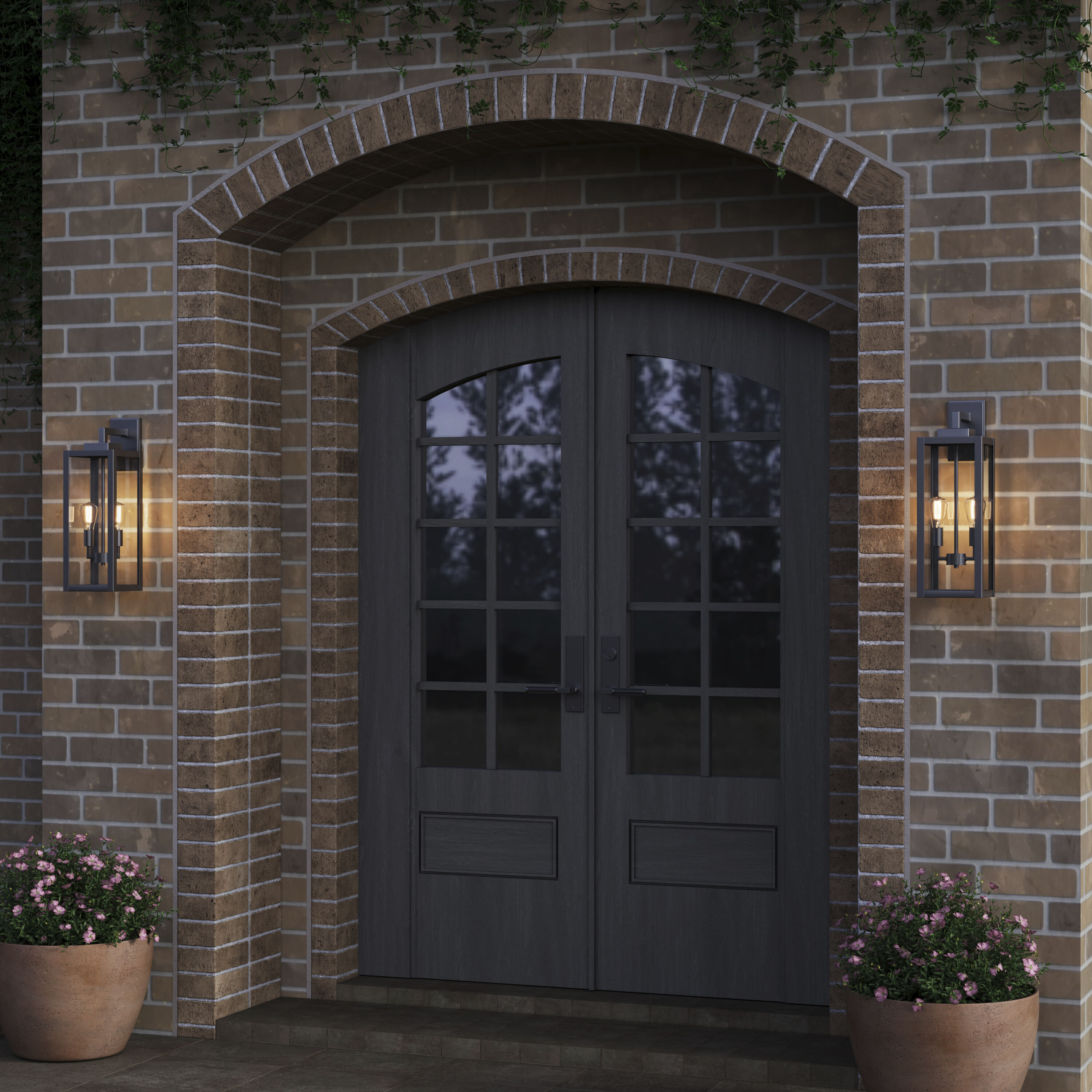 Atless 2 Light 24 inch Powder Coated Black Outdoor Wall Lantern